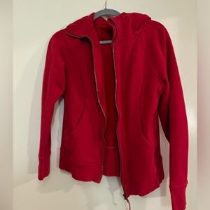 Lululemon Full-zip scuba Hoodie Red